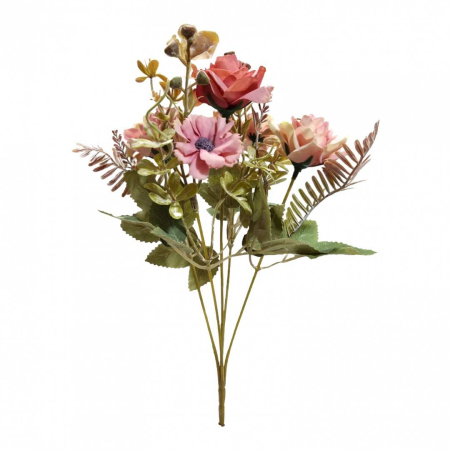 Decoratiuni - Flori artificiale, buchet de 5 fire brumate, 30 cm