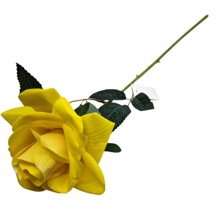Flori artificiale - Flori artificiale, fir trandafir, 50 cm, galben