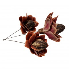 Flori naturale stabilizate - Flori naturale stabilizate, set 3 bucati, rosu, 57 cm