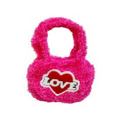 Jucarii de Plus - Geanta textila cu fermoar, poseta din plus, 21x12x7 cm