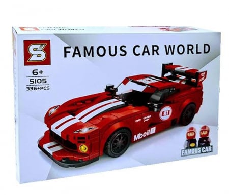 Constructie - Joc de constructie Famous car world, masina de curse, 336 piese