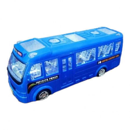 Jucarii - Autobuz de jucarie cu sunete si lumini, 26.5 cm, albastru