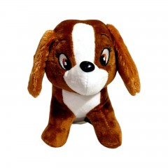 Jucarii de Plus - jucarie de plus, catel cu detalii brodate, caine care latra, 17 cm