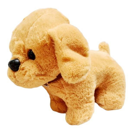 Jucarii de Plus - Jucarie de plus, catel elegant cu zgarda din piele, 22 cm