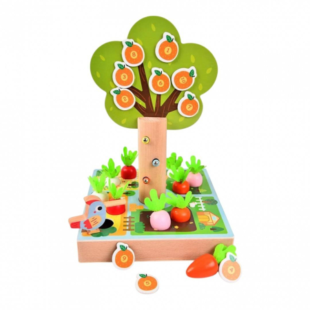 Jucarii Educative - Jucarie educativa din lemn, gradina fermecata cu legume si copac magnetic