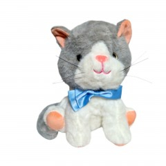 Jucarii de Plus - jucarie de plus pisicuta care miauna, 20 cm, gri