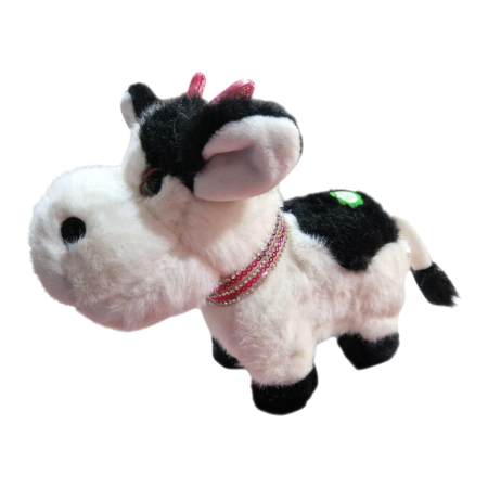 Jucarii de Plus - Jucarie de plus, vacuta interactiva care merge si scoate sunete, 20 cm