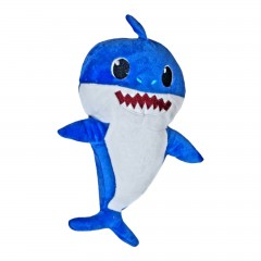 Jucarii de Plus - Jucarie din plus, baby shark, rechin cu detalii brodate, 27 cm, albastru