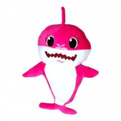 Jucarii de Plus - Jucarie din plus, baby shark, rechin cu detalii brodate, 27 cm, roz