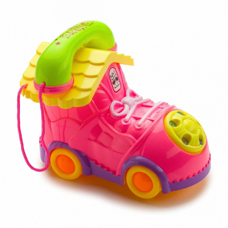 Jucarii Educative - jucarie interactiva bebe, telefon gheata cu lumini si sunete, rotire la 360 grade, roz/verde