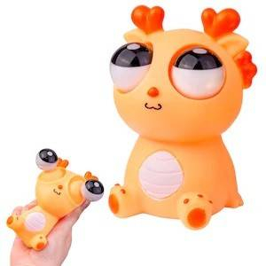 Figurine - Jucarie interactiva, dragon amuzant cu ochi mobili, pop-up, antistres, portocaliu