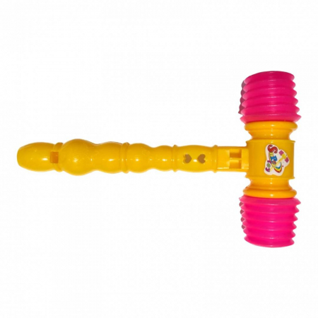 Bebe & Papusi & Accesorii - jucarie interactiva pentru copii, ciocan cu sunete si fluier, 23 cm