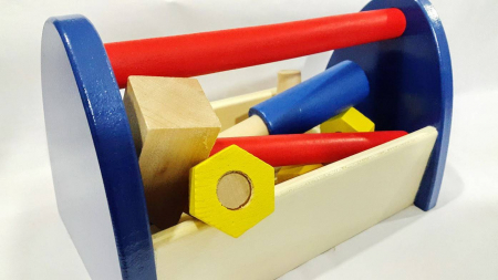 Jucarii Lemn - lada cu scule din lemn