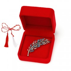 Produse Sezon - Martisor brosa vintage model floral in cutie de catifea