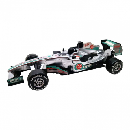 Jucarii - Masina de Jucarie Formula 1 cu Mecanism Mecanic, Masinuta de Curse pentru Baieti, 23 cm, gri