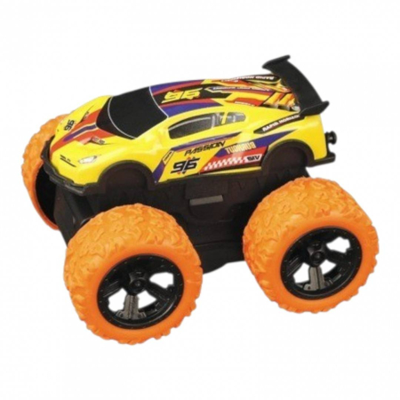 Jucarii - Masina metalica Off-Road cu sistem Pull-back, rezistenta la socuri, portocaliu