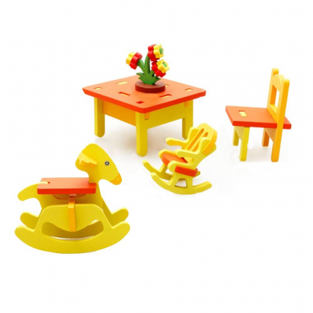 Jucarii Lemn - mobilier din lemn pentru papusi - camera copilului