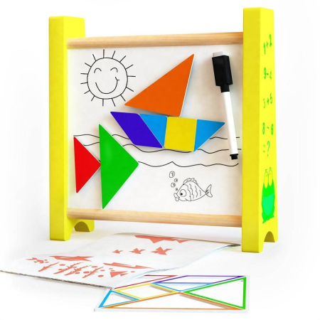 Jucarii Lemn - Numaratoare si tablita magnetica, 2 in 1, lemn