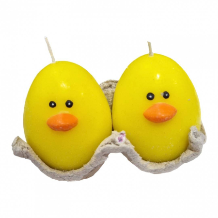 Paste - decoratiune Paste, set 2 lumanari, galben