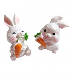 Paste - Ornament rasina, set 2 iepurasi, 3 cm
