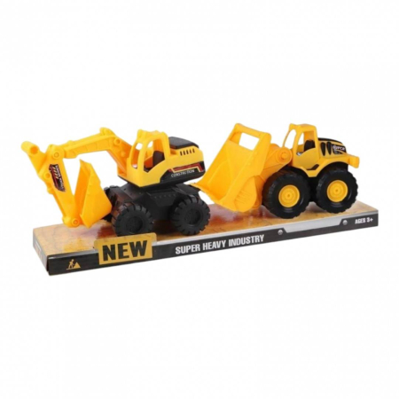 Jucarii - Set 2 utilaje de constructii, excavator si incarcator frontal