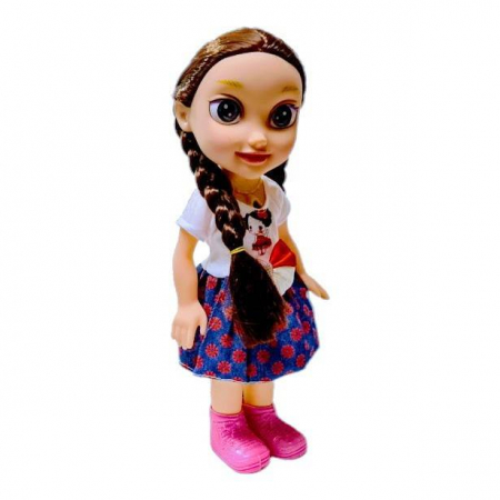 Bebe & Papusi & Accesorii - Papusa cu par lung, vorbeste in limba romana, 34 cm