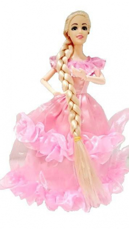 Bebe & Papusi & Accesorii - papusa eleganta cu articulatii, par lung strans in coada, 30 cm