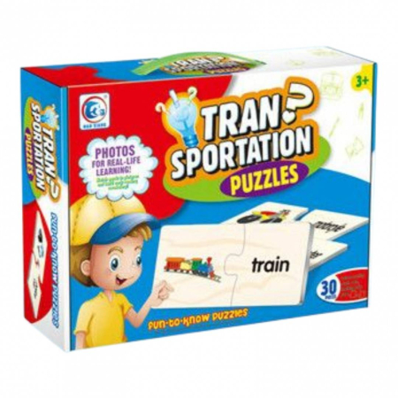Jucarii Educative - Puzzle educativ, mijloace de transport, 60 piese