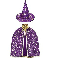 Halloween - Costumatie Halloween, pelerina si palarie, 3-7ani, mov