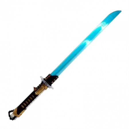Arme - Sabie Katana de jucarie cu lumini si sunete pentru micii Samurai si Ninja, 77 cm, albastru
