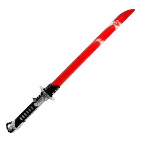Arme - Sabie Katana de jucarie cu lumini si sunete pentru micii Samurai si Ninja, 77 cm, rosu