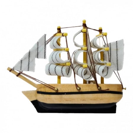 Produse Sezon - Magnet decorativ pentru frigider, corabie lemn, marturie pentru botez