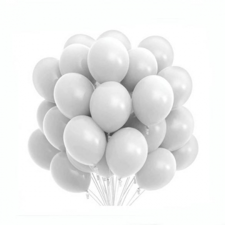 Petrecere - set 100 baloane latex, 25 cm, alb mat