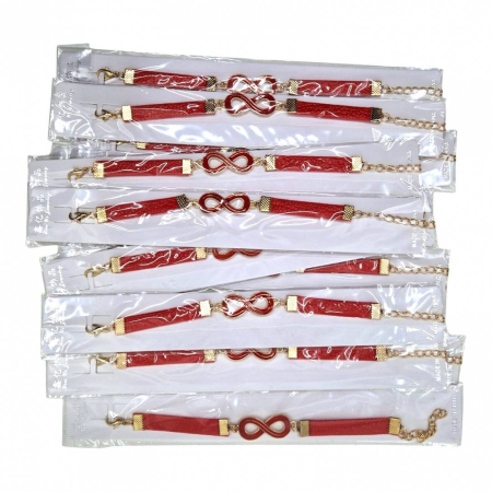 Martisor - Bratara martisor, reglabila, in folie individuala, infinit, rosu