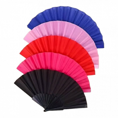 Produse Sezon - Set 12 evantaie din material plastic si textil, multicolor