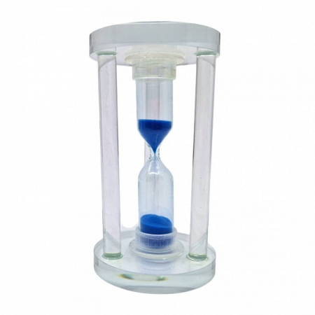 Produse Sezon - Clepsidra din sticla cu piloni de sustinere, 10 cm, albastru