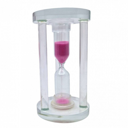 Vara - Clepsidra din sticla cu piloni de sustinere, 10 cm, roz
