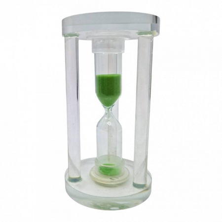 Vara - Clepsidra din sticla cu piloni de sustinere, 10 cm, verde