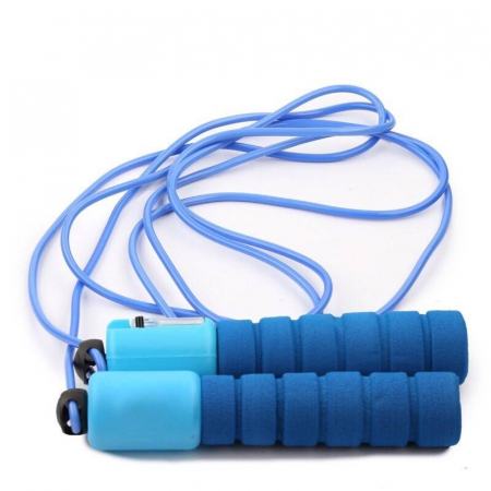 Vara - Coarda de sarit, lungime ajustabila, contor digital, rosu / albastru / verde / negru