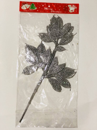 Craciun - Set 2 ramurele cu frunze argintii pentru ornamente Set 2 ramurele cu frunze argintii pentru ornamente Set 2 ramurele cu frunze argintii pentru ornamente