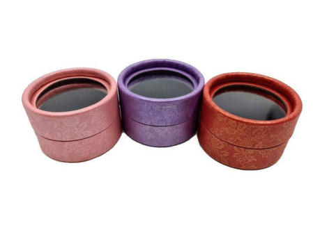 Ambalaje - set 30 cutii cilindrice cu capac transparent detasabil, interior catifea neagra, cutie pentru bijuterii, martisoare , diametrul 5 cm