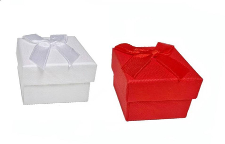 Ambalaje - set 24 cutii patrate cu capac detasabil, rosu si alb, cutie pentru bijuterii, martisoare , 5x5x4 cm