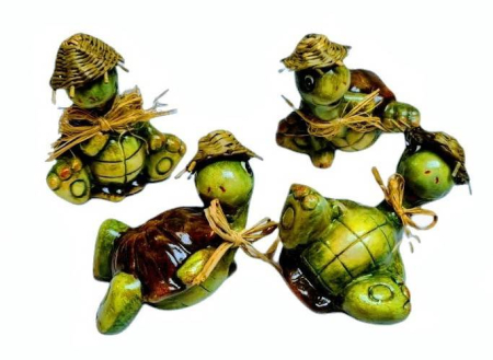 Gradina - Set 4 ornamente din rasina, decoratiune pentru gradini, terase, gazon, broasca testoasa, 8 cm