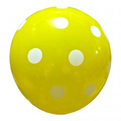 Petrecere - Set 5 baloane latex, 35 cm, galben cu buline albe
