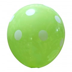 Petrecere - Set 5 baloane latex, 35 cm, vernil cu buline albe