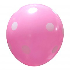 Petrecere - Set 5 baloane latex, 35 cm, roz cu buline albe