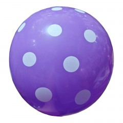 Petrecere - Set 5 baloane latex, 35 cm, mov cu buline albe