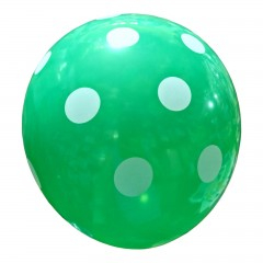 Petrecere - Set 5 baloane latex, 35 cm, verde cu buline albe