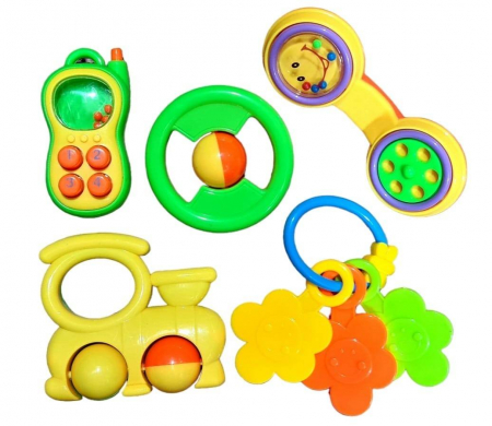 Bebe & Papusi & Accesorii - Set 5 sunatori bebe in cutie cadou, 30x24x5.5 cm