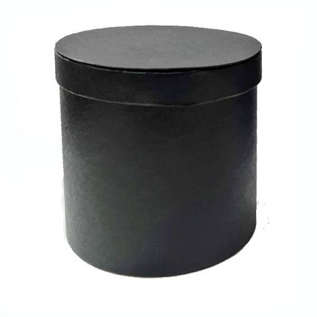Cutii cadou - cutie cadou rotunda, diametrul 14 cm, negru mat